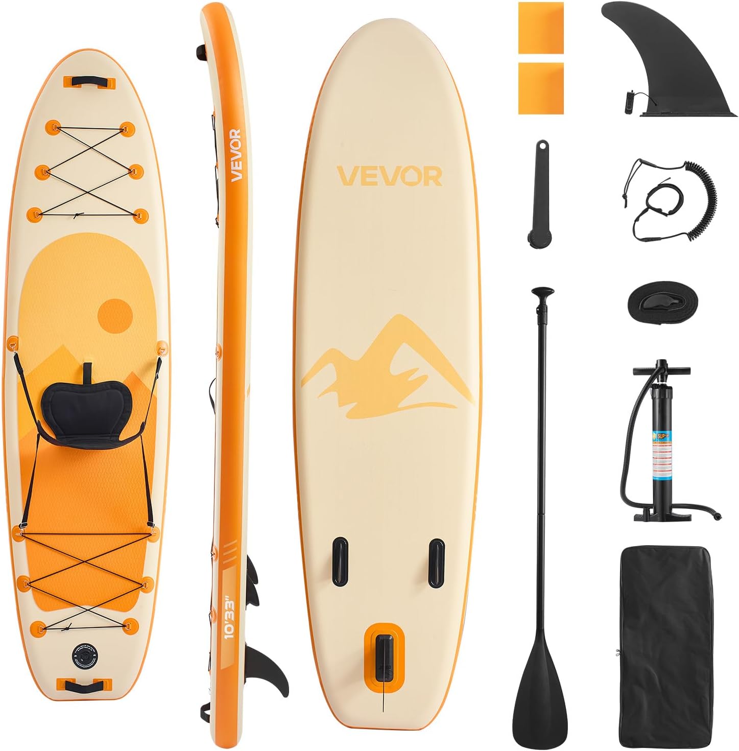 VEVOR - Paddle gonflable avec siège - 304x83x15cm - ultra-légère, accessoires complets