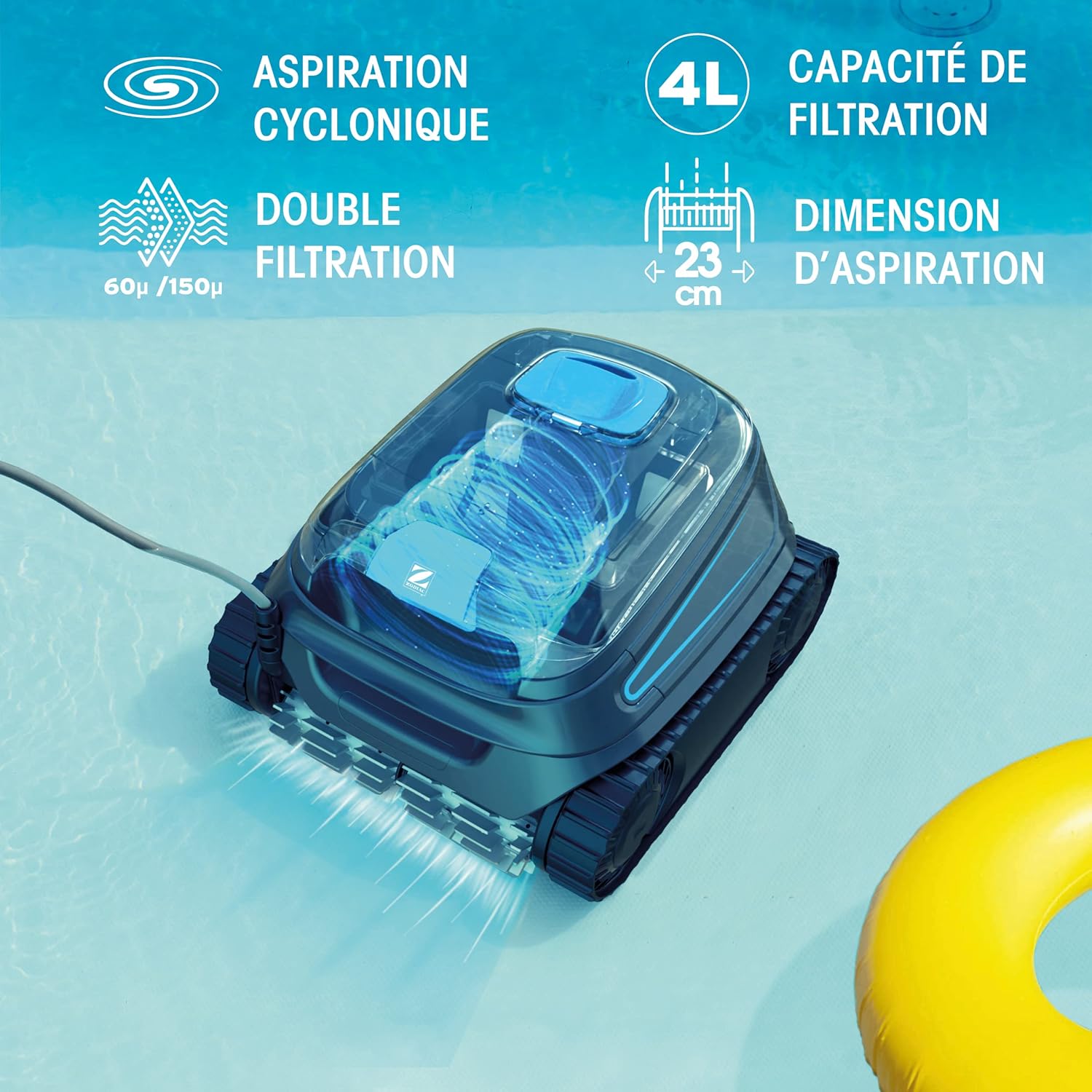 Zodiac - CNX 30 IQ - 12x6 m - robot piscine électrique, fond/parois/app, double filtration, câble 18m, CNX30IQ