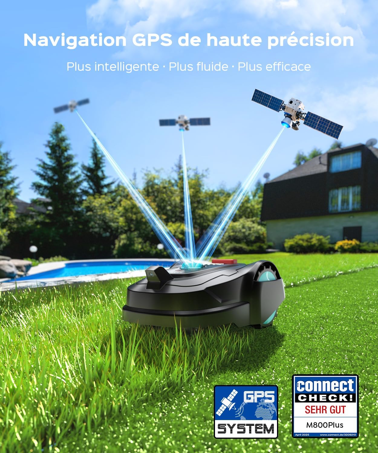 YARDCARE - M800Plus - tondeuse robot 800m², GPS, App, recharge auto