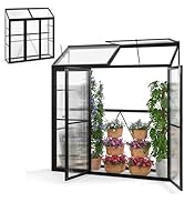 Homcom Serre de jardin avec 2 serrures, serre de balcon en PC avec 3 portes et 2 fenêtres supérieures...