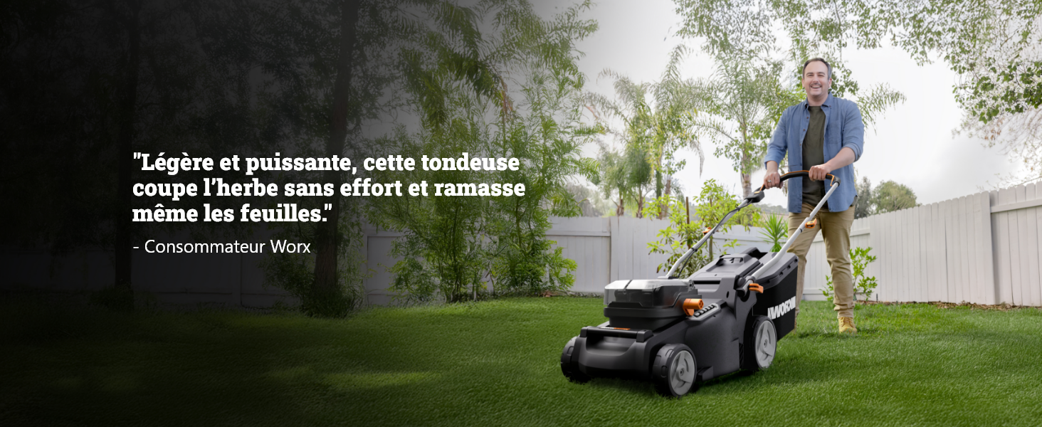 Séquence montrant une tondeuse à gazon en extérieur, montrant la tonte de l'herbe sur une pelouse verte.