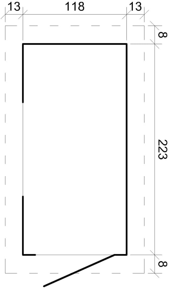 Abri de Jardin en Bois, Petite fenêtre - Stockage extérieur l239xL144xH198 cm/2.63 m2 - Petit abri à Outils, Local à vélos - Toit imperméable, fenêtres TIMBELA M306A