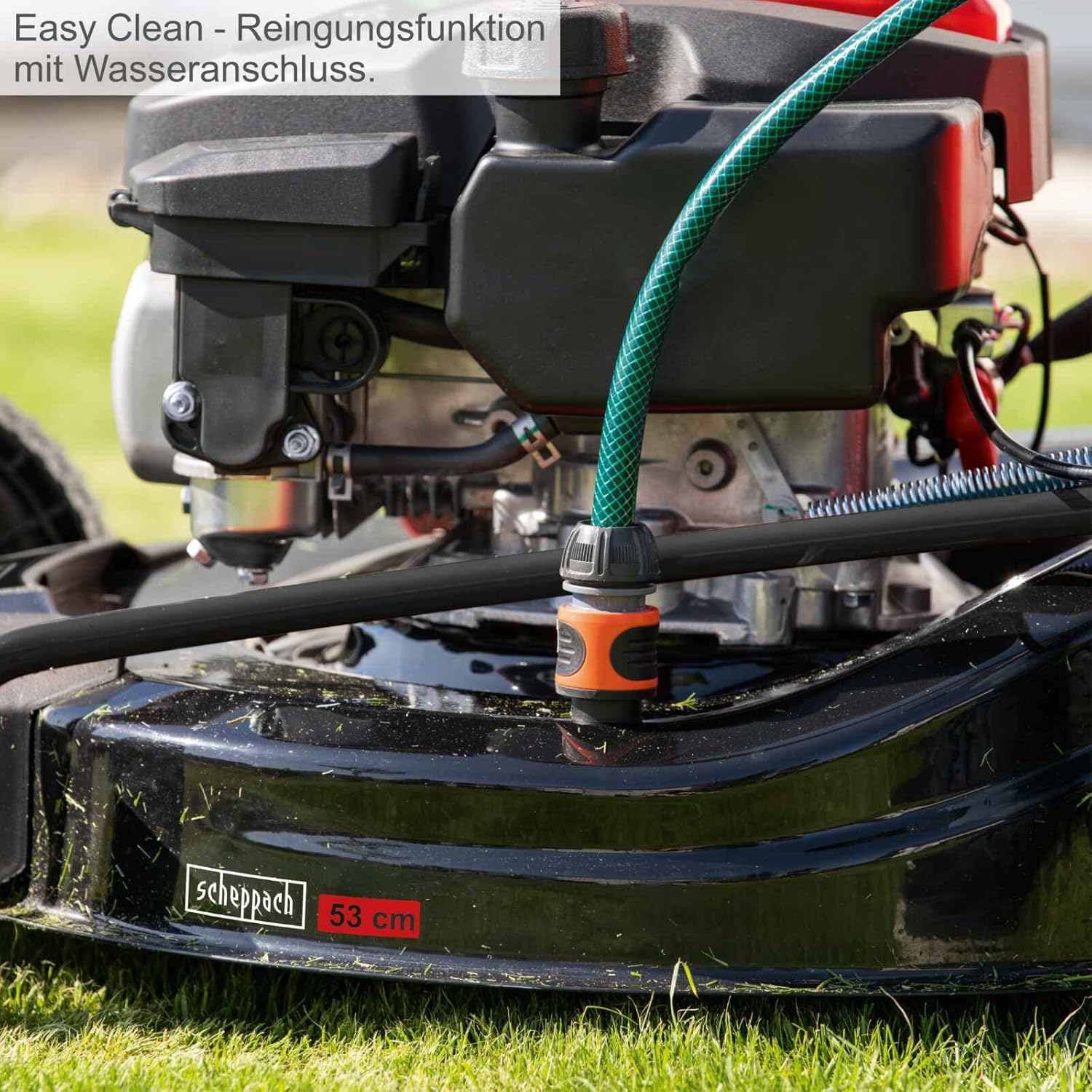 Scheppach - MS225-53 - tondeuse thermique autotractée 53 cm, 6 CV, réglage hauteur, mulching, 65L