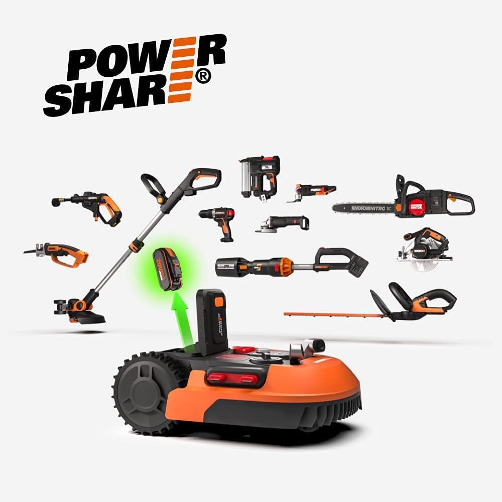 WORX - Landroid Série - 700 m², pente 35%, bordures, WR142E