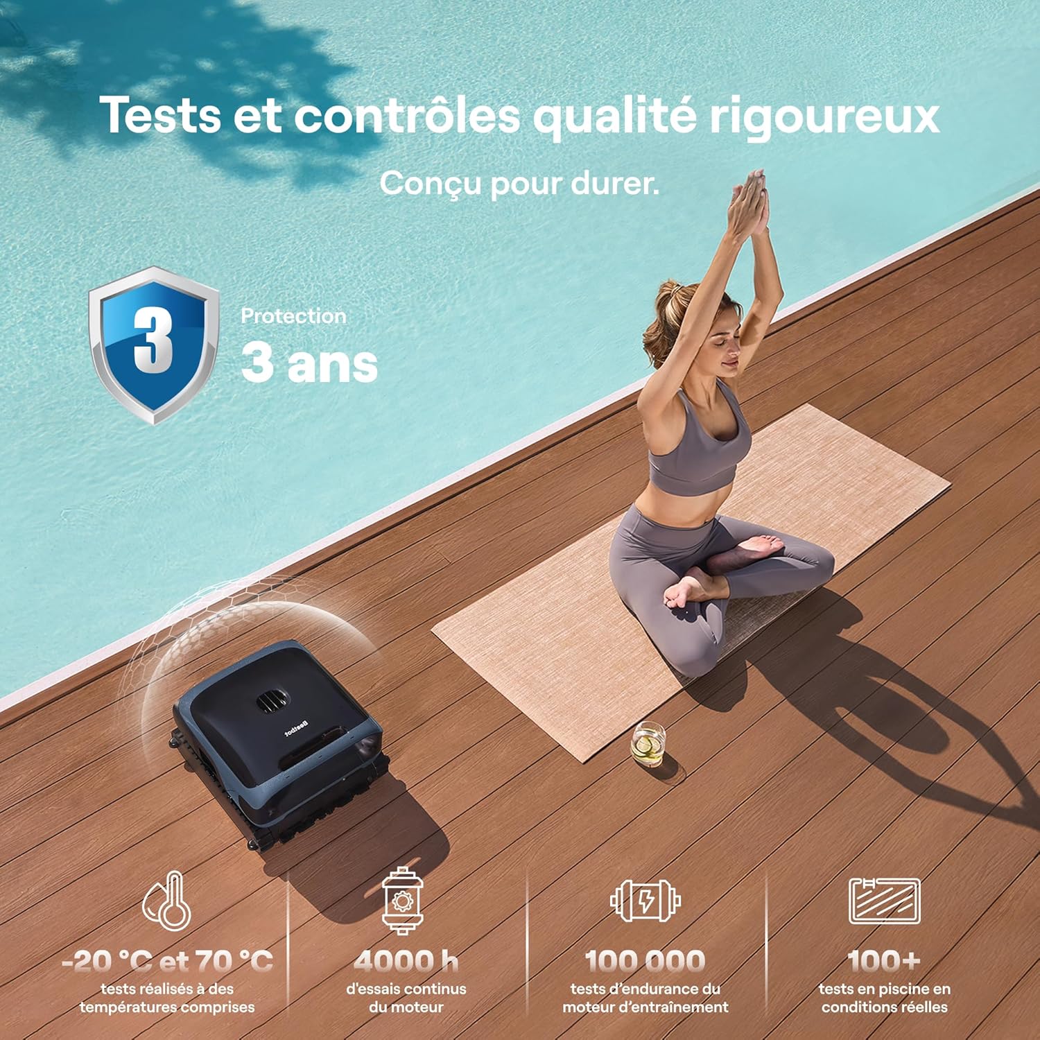Beatbot - Sora 70 - 300 m² - Robot piscine 4-en-1, 25700 L/h, batterie 10000 mAh, bac 6 L