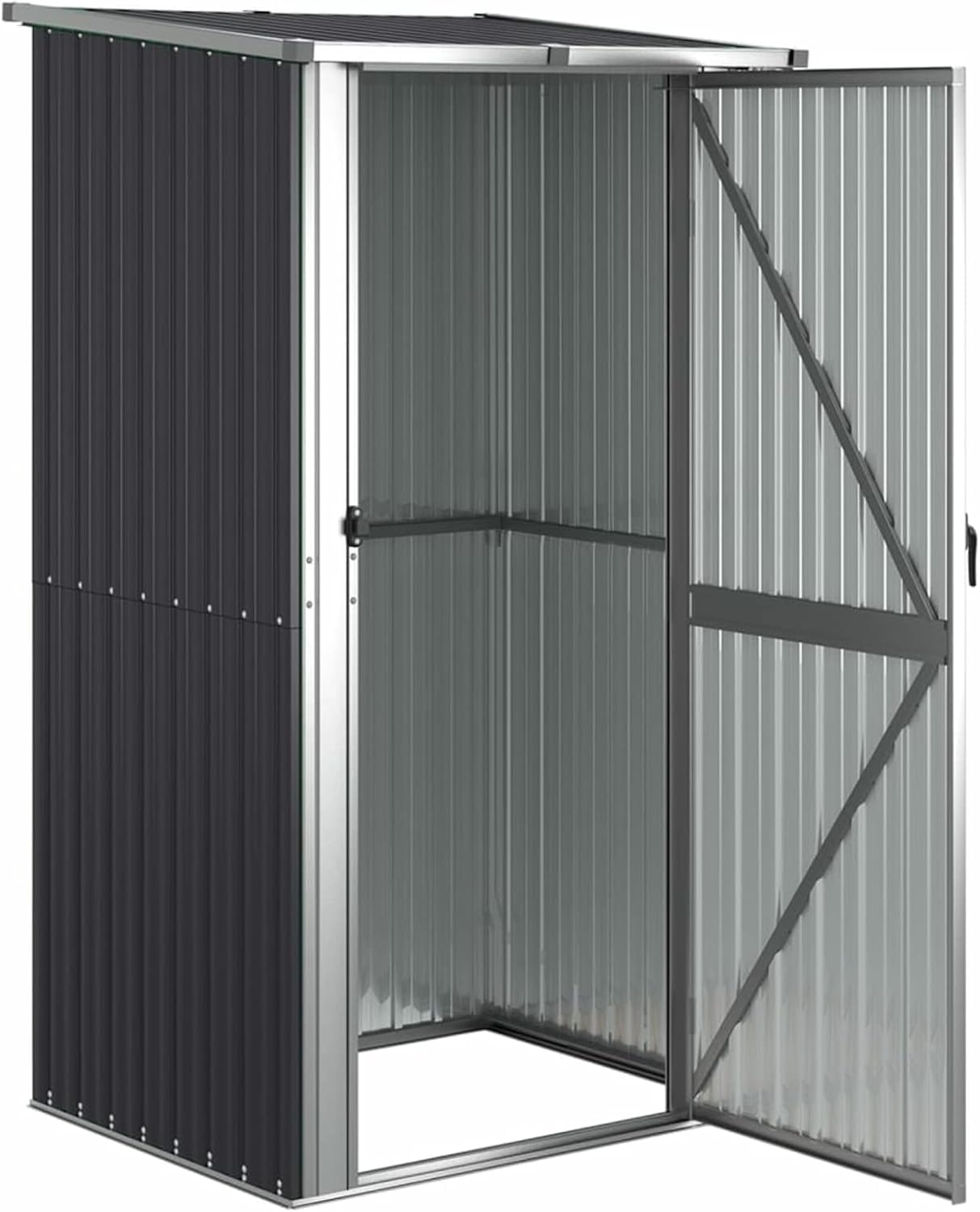 ShGaxin - abri de jardin acier galvanisé, 118,5x97x209,5cm, anthracite