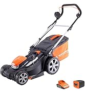 Yard Force Tondeuse à Gazon Rotative Sans Fil 37cm, avec Batterie Lithium-Ion 40V et Chargeur Rap...