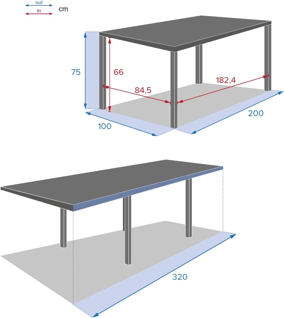 Hespéride - Piazza - 230/340x100 cm - table extensible 12 places, aluminium antirouille