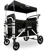 FUXTEC Bollerwagen faltbar FX-CTXL900 Schwarz mit Dach - Transportwagen klappbar |Komfort-Schiebe...