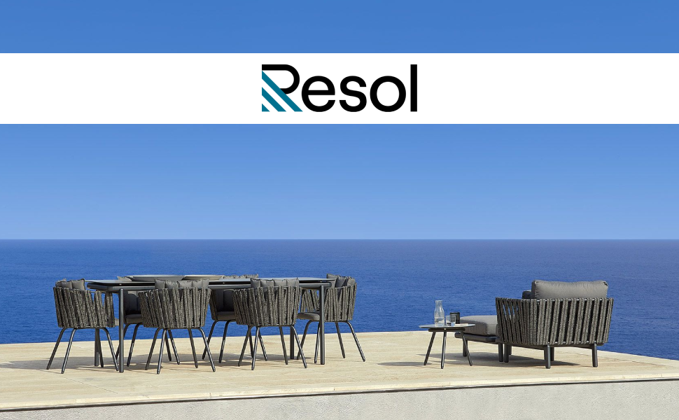 RESOL balcon salle à manger ensemble de meubles en plastique terrasses piscine résine patio