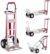 Roomark 4-en-1 Diable Pliant en Aluminium,Chariot de Déménagement de Manutention 363/454 kg, Diab...