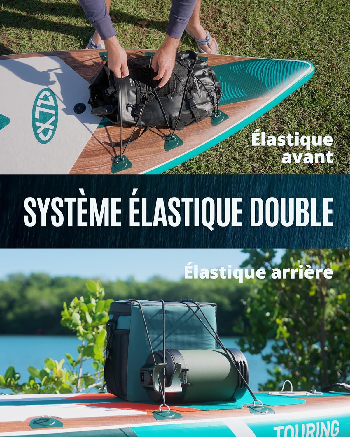ZLX Planche de Paddle Gonflable Touring 350cm avec Siège Kayak | Sup Rapide et Stable Longue Distance, Charge 180kg, Stand Up Paddle Board Exploration