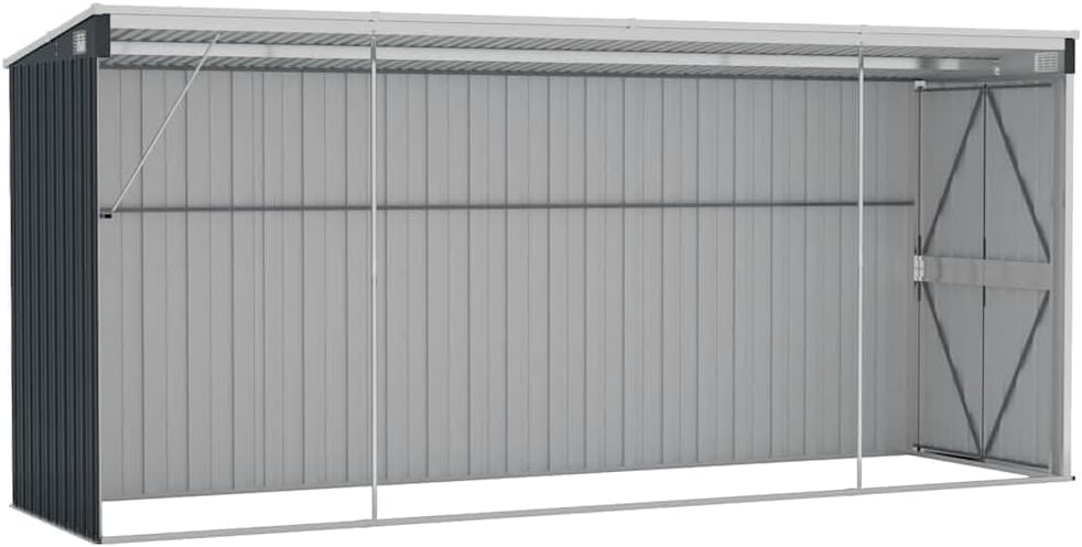 Générique Abri de Jardin Mural Anthracite 118x382x178 cm Acier,Structures extérieures, Cabanes & abris de Jardin,316231