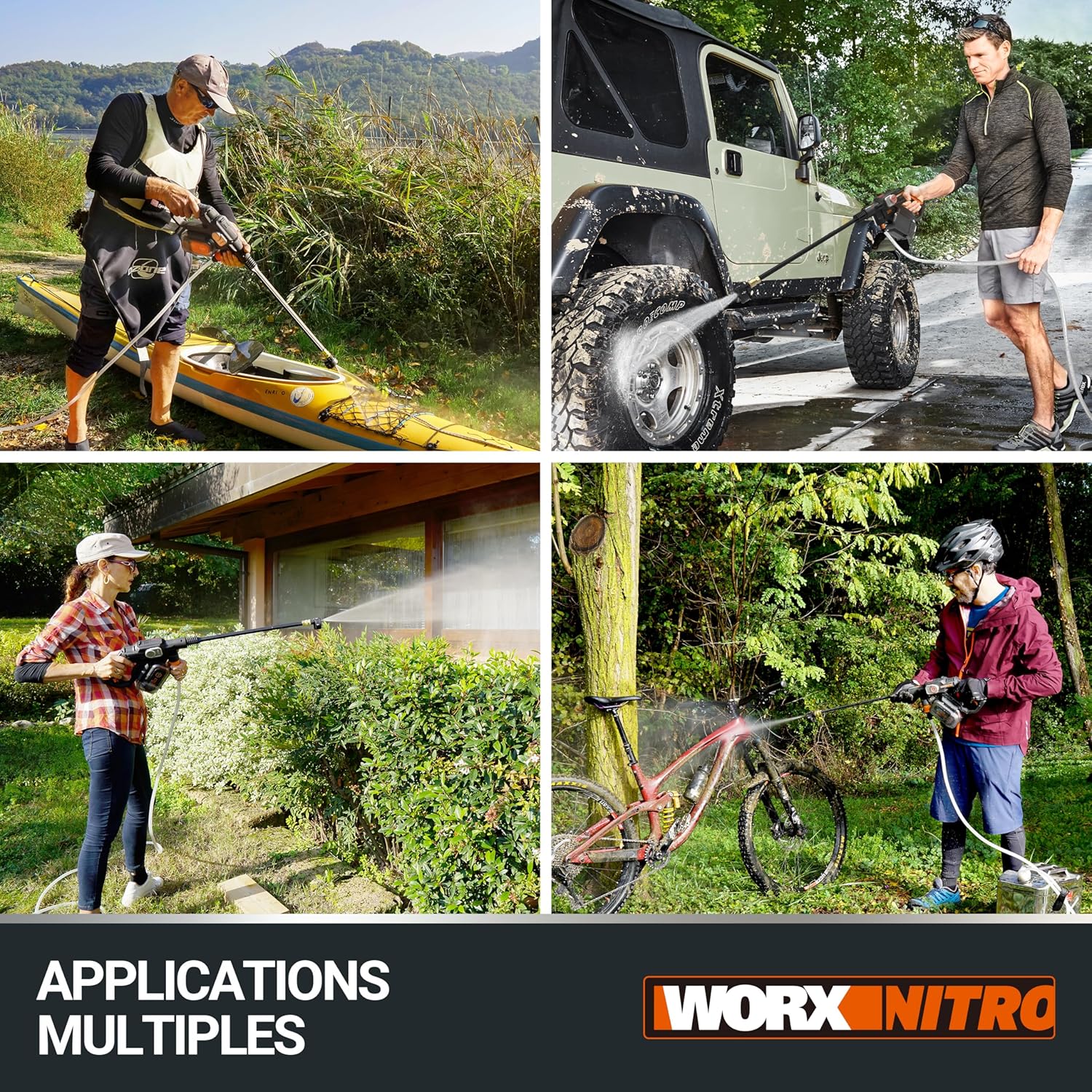 WORX - Hydroshot 20V - mobile, tuyau 6m, lance longue, WG633E.9