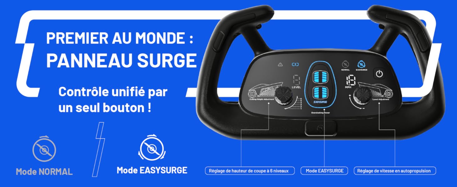avec plusieurs boutons, pavé directionnel et indicateurs LED. Comprend une fonctionnalité de contrôle à bouton unique surlignant le texte