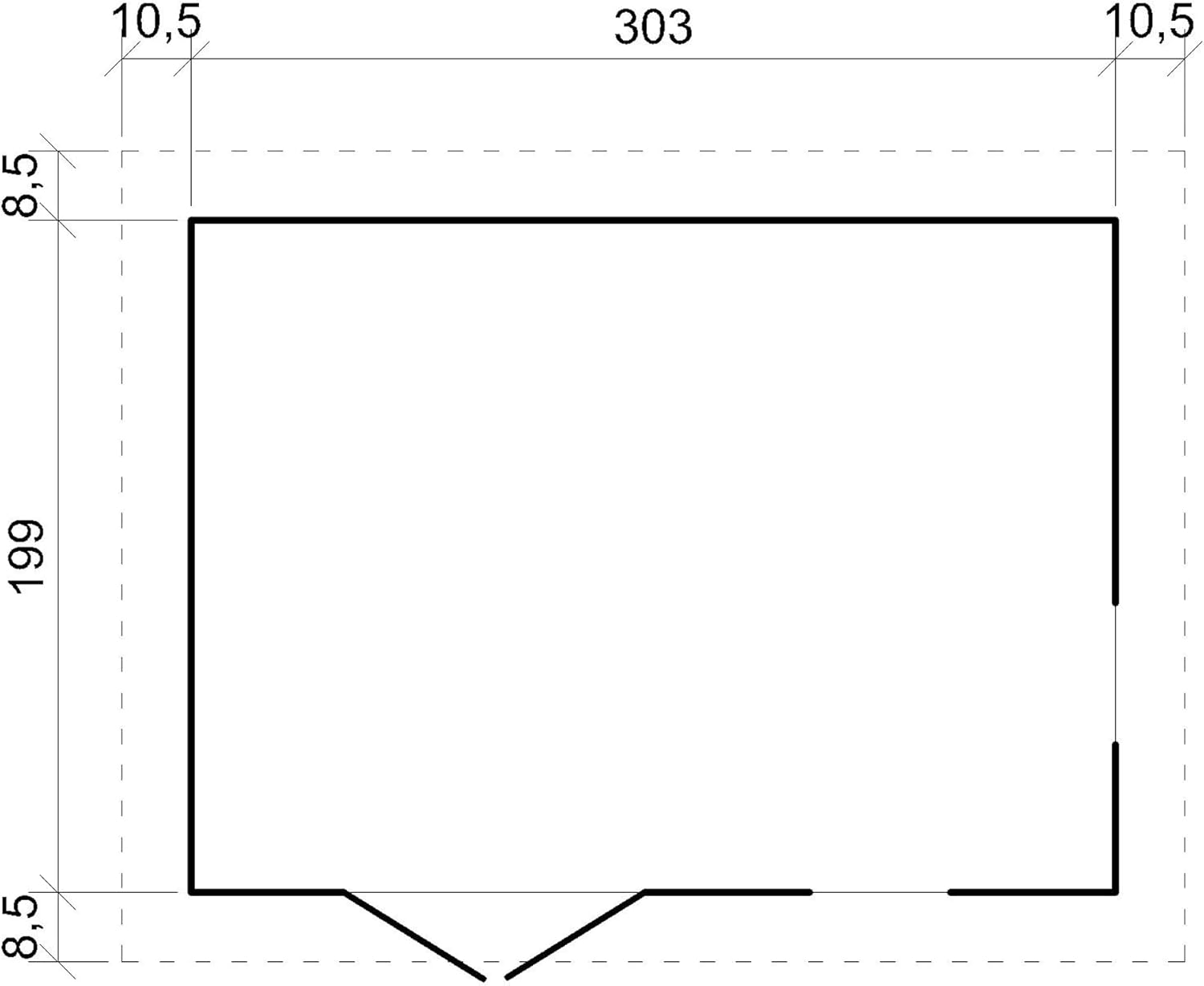Timbela - abri de jardin bois 6 m², fenêtres, H226x324x216 cm - M334