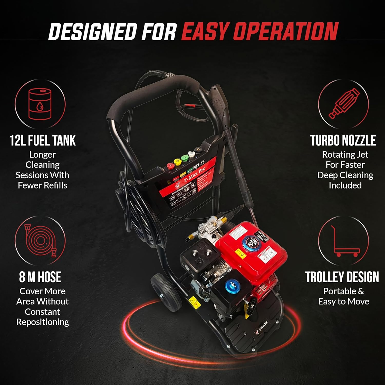DEALOURUS - Nettoyeur haute pression - 8.0HP, 3950psi, 272Bar - 8.0HP