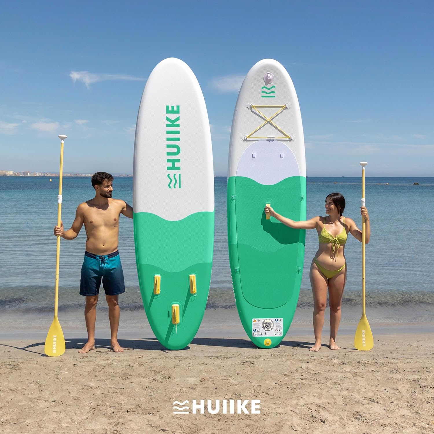 HUIIKE Paddle Gonflable Adulte avec Accessoires Inclus, Pagaie, Ailerons, Pompe. Planche de Stand Up Paddle Grande Stabilité et Résistance. 305 x 84 x 15 cm, Jusqu'à 130 kg