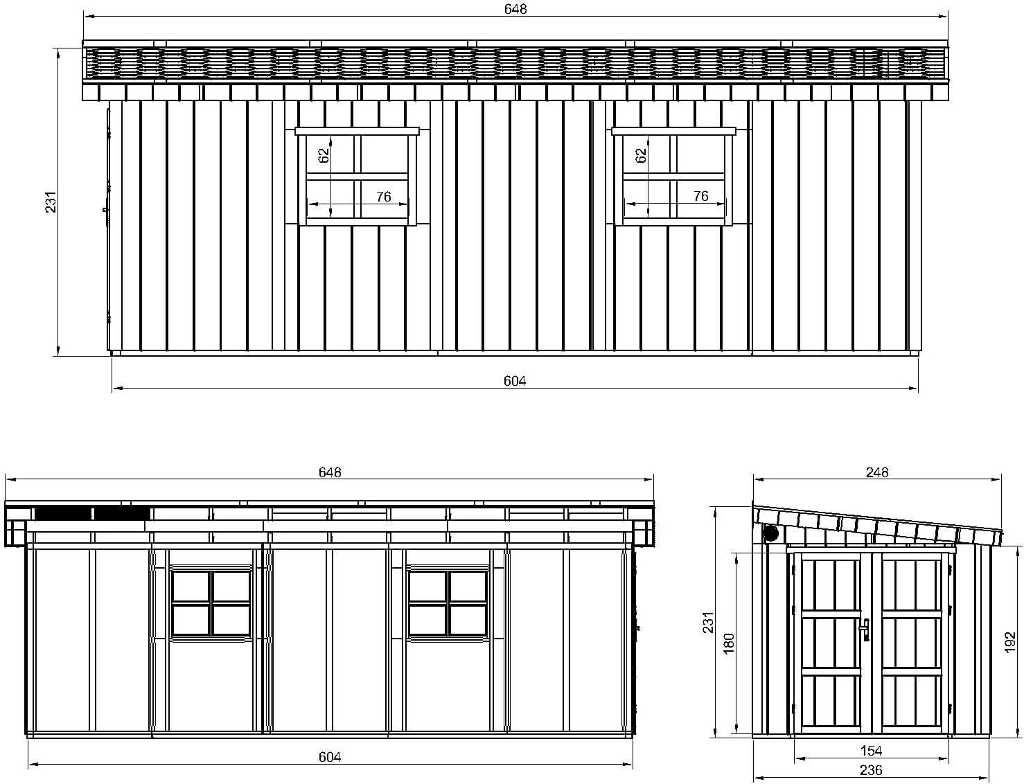 Timbela - Abri de jardin premium 14,3m², panneaux LP, H231x248x648cm, M941B-REDWOOD