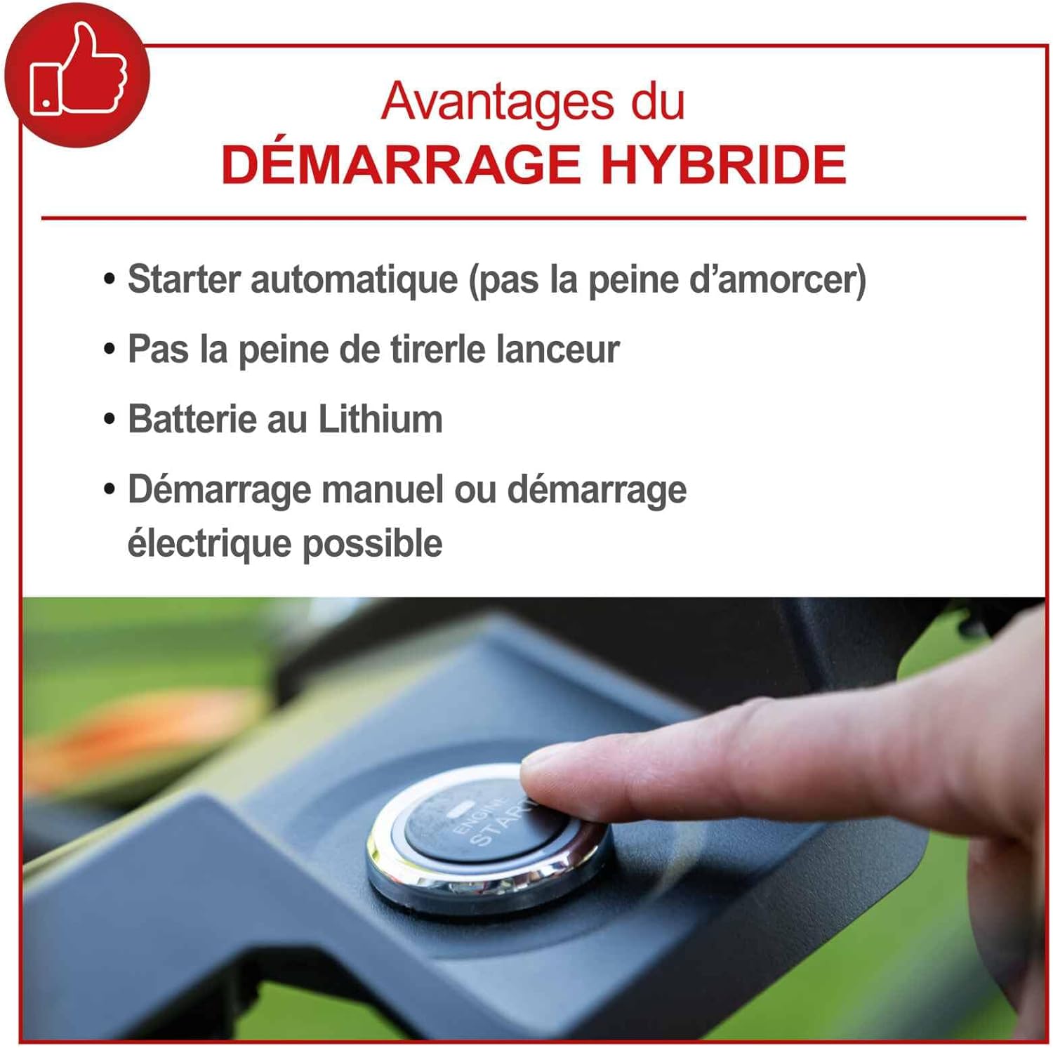 Scheppach Tondeuse à Gazon Hybride MS225-56E – Tondeuse à Essence – Moteur à Essence 4 Temps de 6 CV / 4,4 KW – 224 cm³ – Largeur de Coupe 56 cm – Démarrage électrique – Batterie + Chargeur Inclus