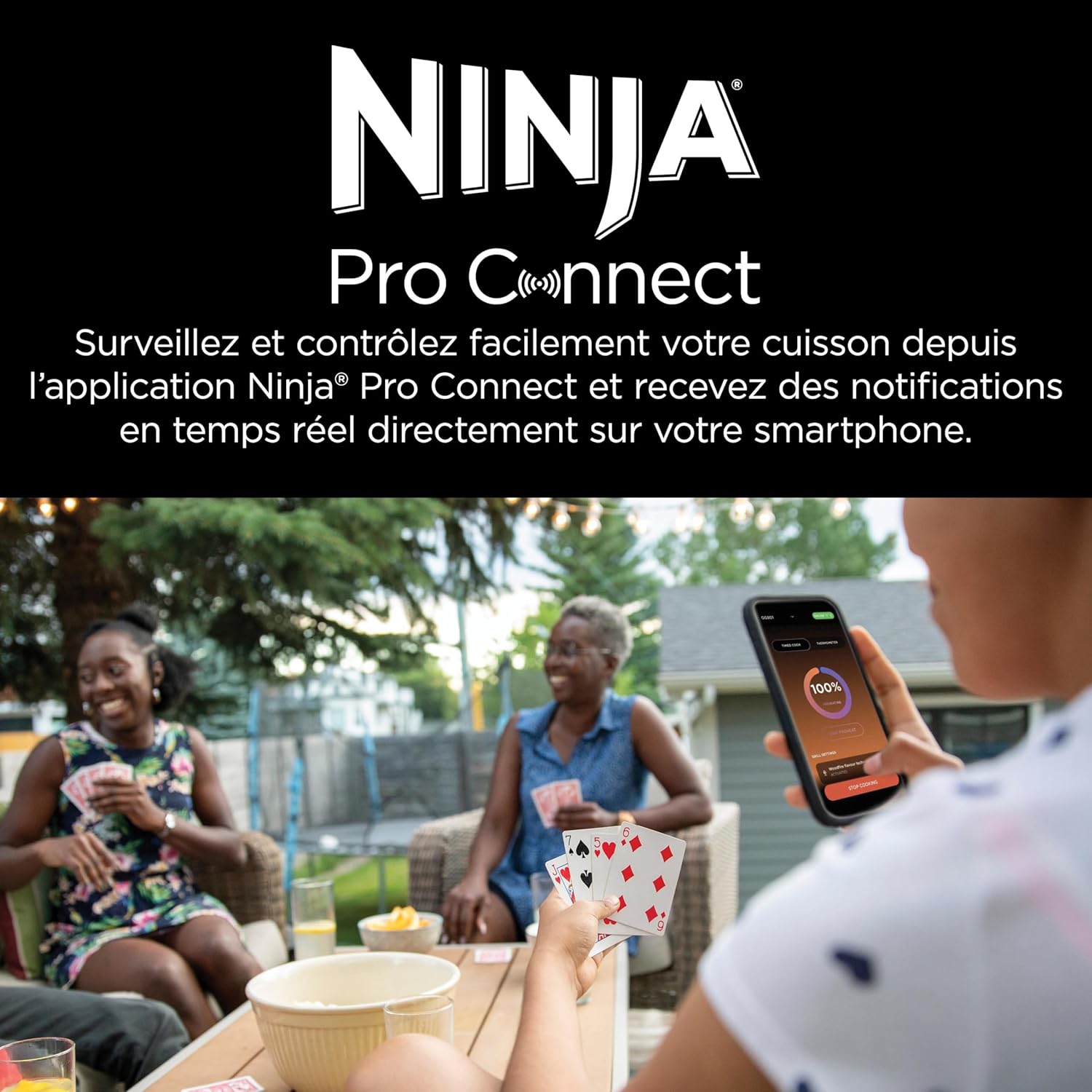 Ninja - grill & fumoir Pro Connect XL - contrôle app, 7-en-1, friteuse, résist. intem. - OG901EU