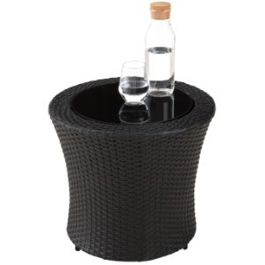avec dessus concave, contenant des bouteilles en verre. Convient pour une utilisation sur la terrasse ou le jardin.