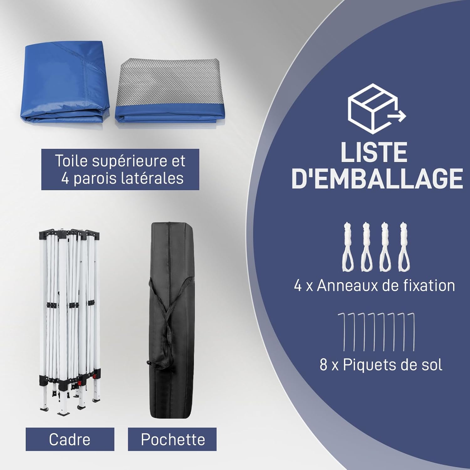 LEADZM - tonnelle pliante série standard - 2x2m - imperméable, anti-UV, moustiquaires