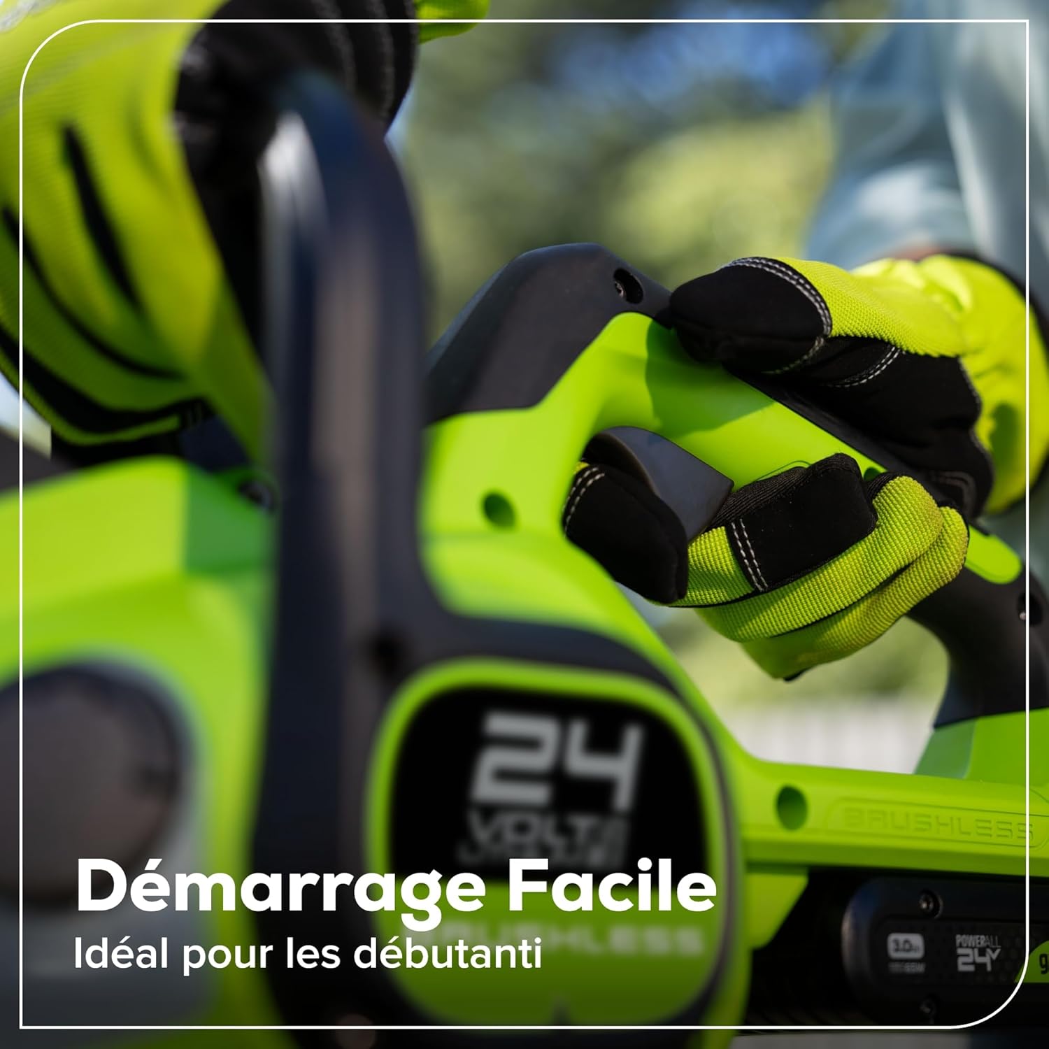 Greenworks - Scie à chaîne Brushless 25cm - 24V, batterie 2Ah, graissage auto