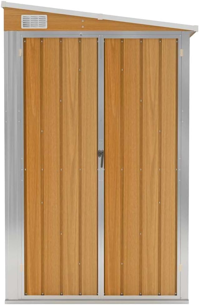 Générique Remise de Jardin Murale Marron 118x100x178 cm Acier galvanisé,Structures extérieures, Cabanes & abris de Jardin,316220
