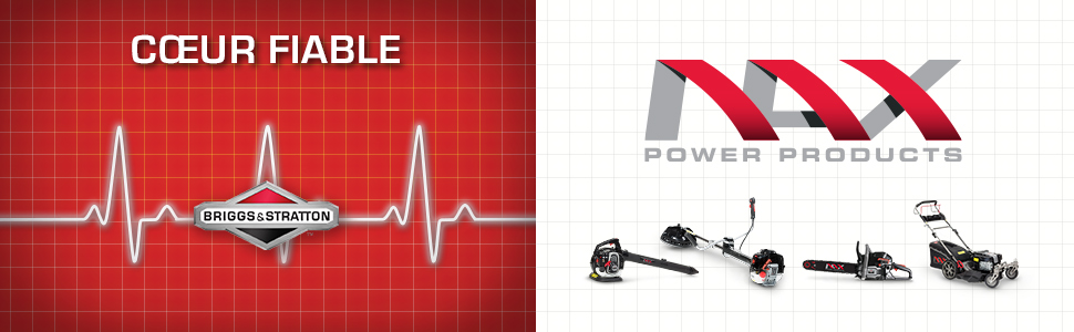 NAX POWER PRODUCTS 500C moteur 61,5 cm3 2 kW Briggs & Stratton produit sous licence guide 20"