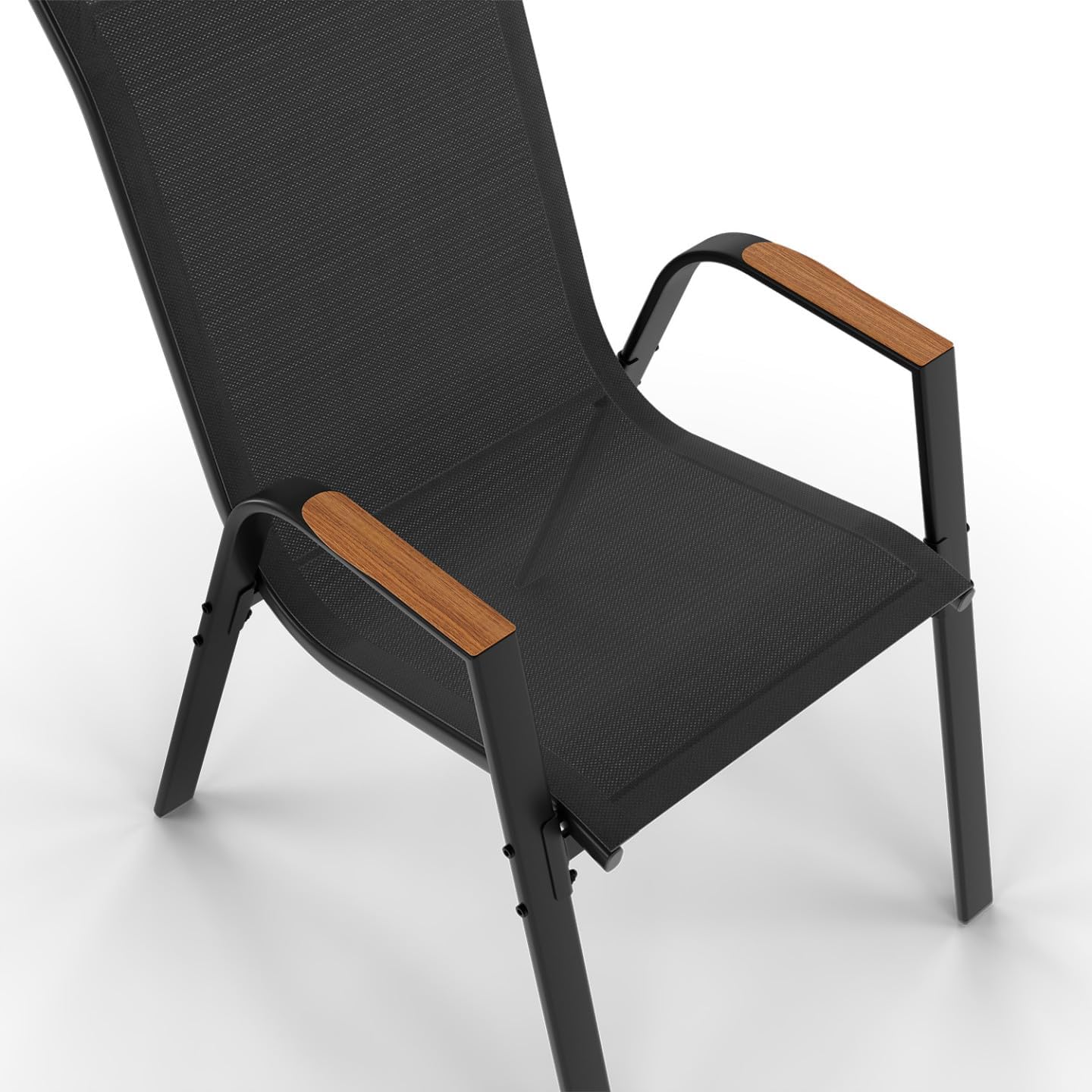 IDMarket - Salon de jardin NOUMEA - 150 cm - plateau verre/bois, 6 chaises