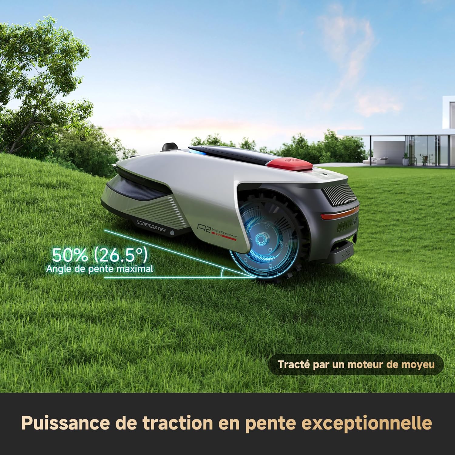Dreame - A2 Série - 1200 m² - tondeuse robot sans fil, LiDAR 3D, EdgeMaster - DREAMEA21200