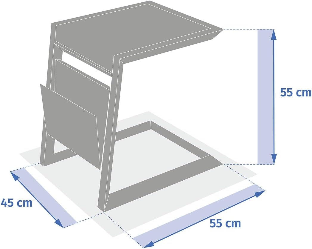Hespéride - Allure table de jardin carrée 55x45x55cm aluminium argile