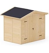 Upyard Abri de Rangement en Bois Naturel - Abri de Jardin Extérieur, Cabane à Outils de Jardin 24...