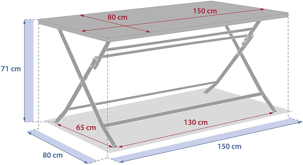 Hespéride - Greensboro - 150x90 cm - Table pliante acier renforcé 6 places, gris graphite