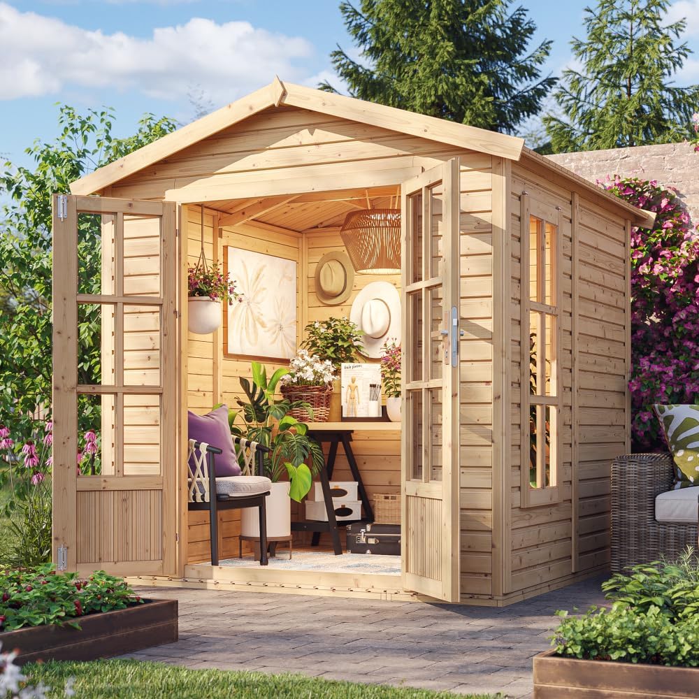 TIMBELA - cabane en bois M351FB - 233x222x233 cm - plancher, bardeaux bitumeux, usage polyvalent