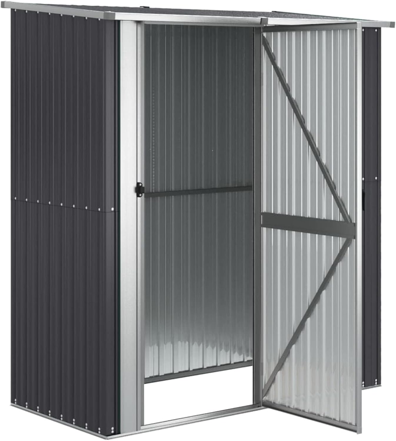 ShGaxin - abri de jardin acier galvanisé - 180,5x97x209,5 cm - anthracite - ShGaxin