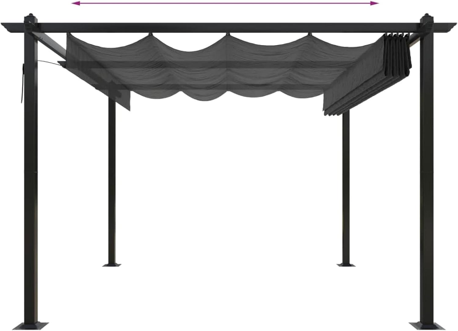Homgoday - pergola extensible, toit ouvrant, 3x3m, protection UV - Anthracite