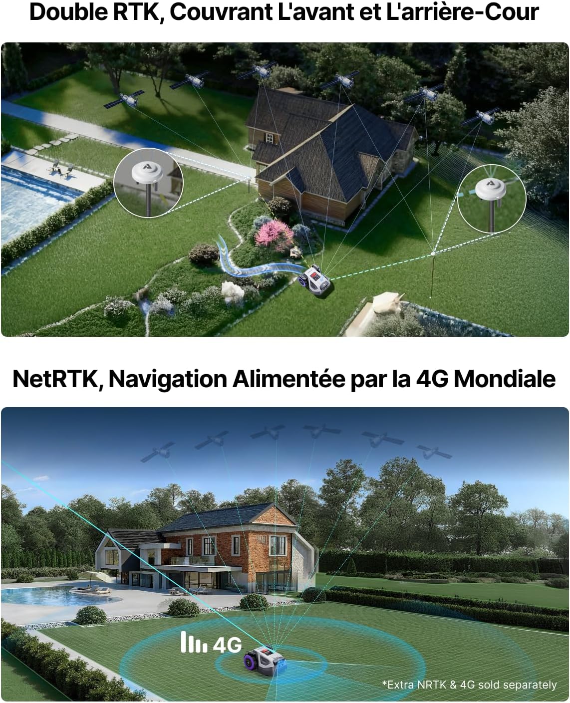 Anthbot - Tondeuse robot M5 - 700 m² - RTK+Vision, planification intelligente, gestion multi-zones, réglage hauteur, M5