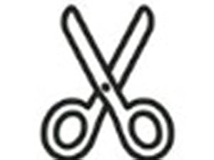Le texte se lit comme suit : « Image 2 ». Icône de dessin au trait noir simple de ciseaux dans un style minimaliste.