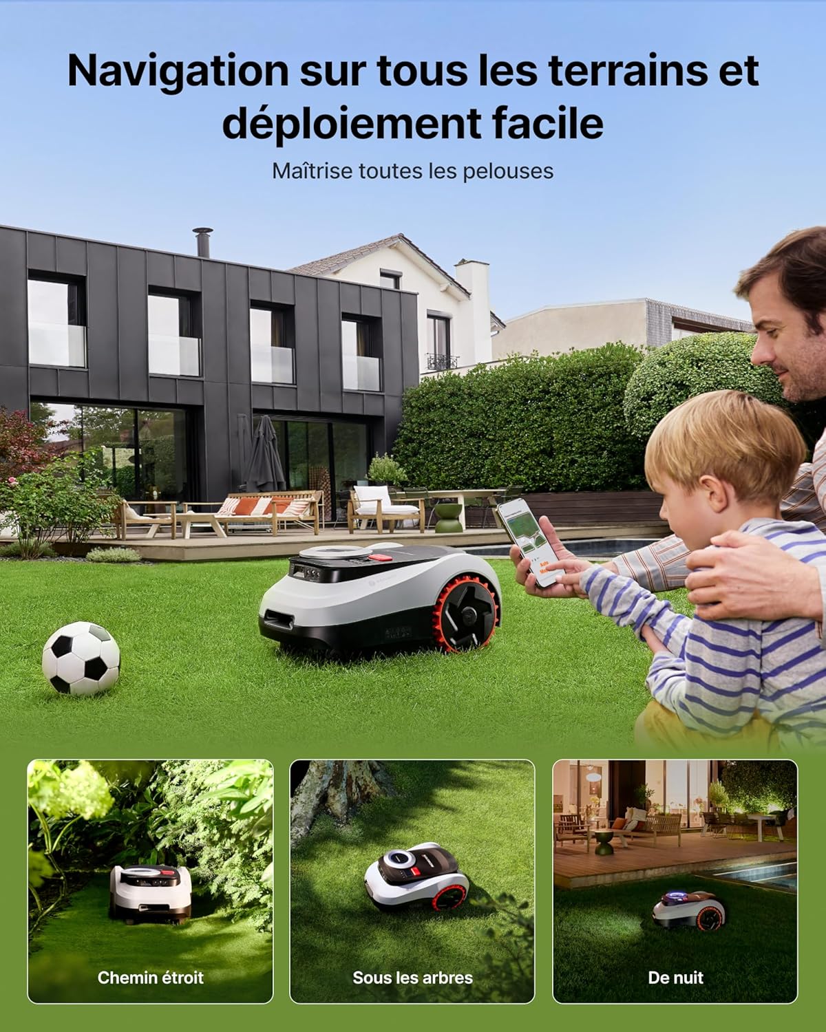 Segway - Navimow i208 - robot tondeuse, LiDAR, 45% pente, 4G, i208