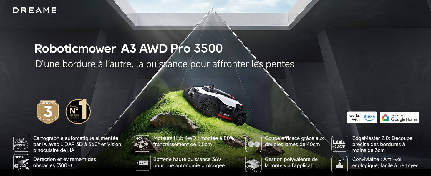 DREAME A3 AWD Pro 3500 Robot Tondeuse