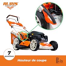 RURIS Tondeuse à Gazon Thermique RX444S