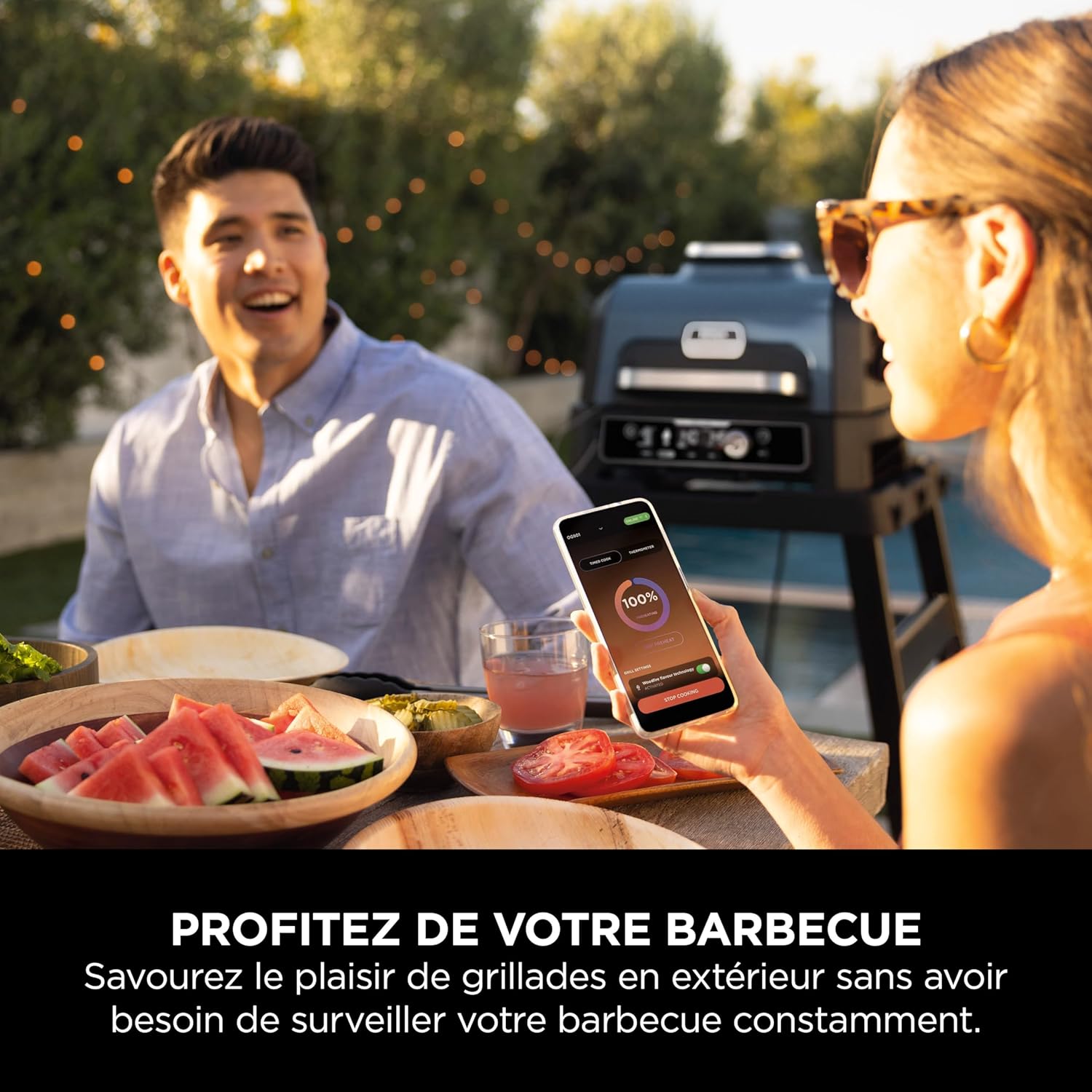 Ninja - grill & fumoir Pro Connect XL - contrôle app, 7-en-1, friteuse, résist. intem. - OG901EU