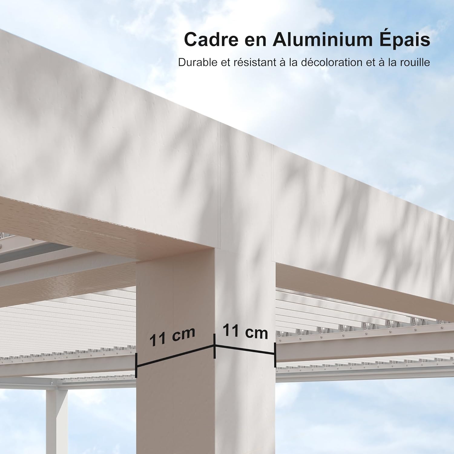 PURPLE LEAF - Pergola Bioclimatique, 4,8x3,68m, aluminium, lames orientables