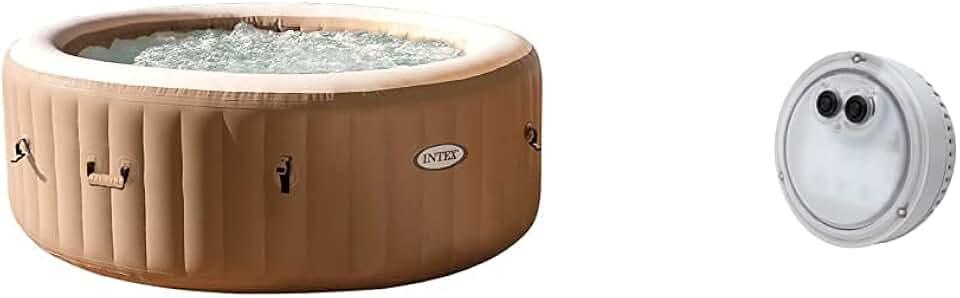 Intex Pure Spa Sahara 6 Places + lumière d'ambiance LED à Piles pour Pure Spa à Bulles