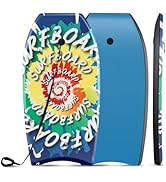 HOMASIS Planche de Surf Croissant, Tablette en HDPE, XPE et EPS, Corde de Poignet Inclus, Bodyboa...