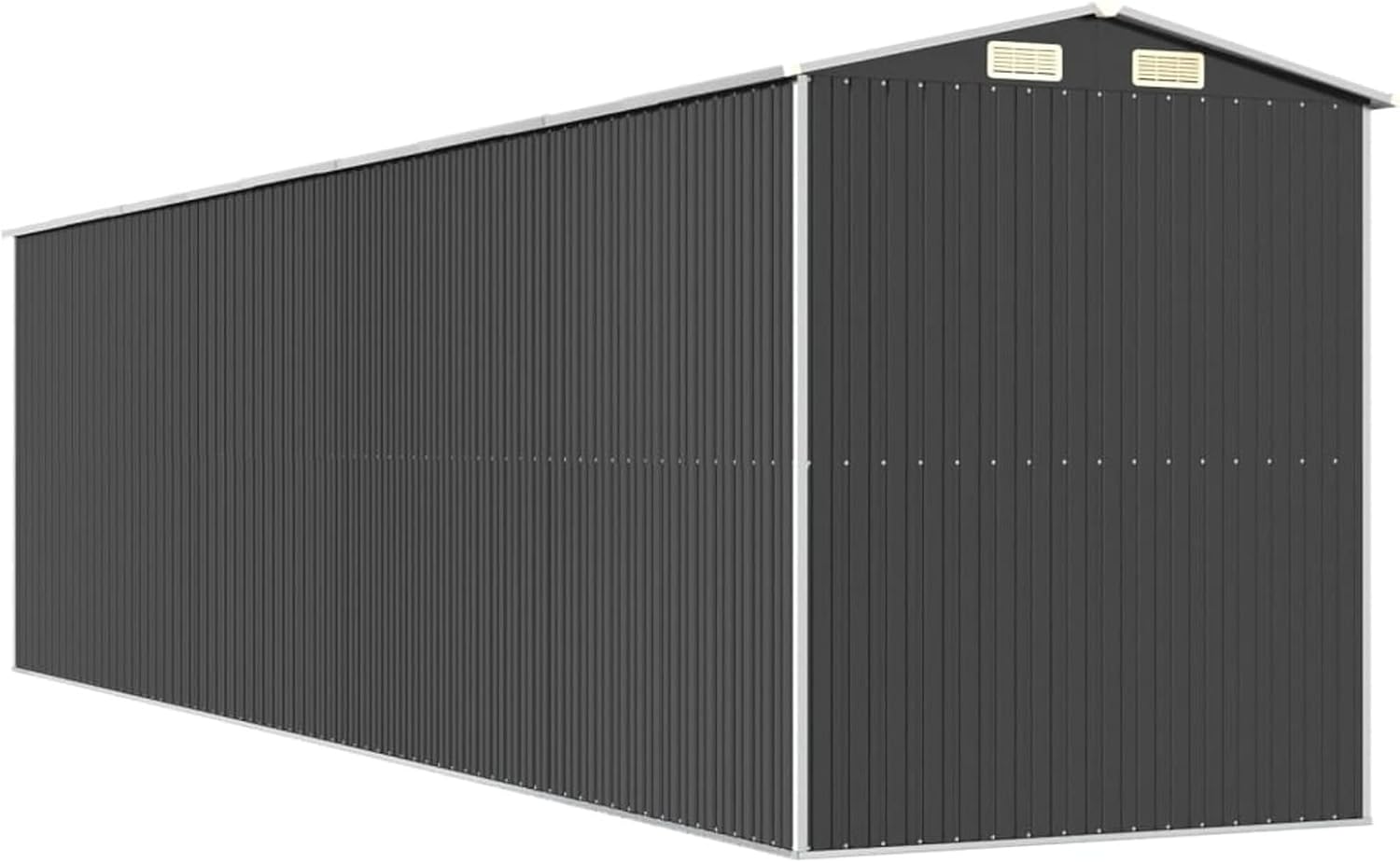 Homgoday Grand Cabanon de Jardin en Métal Gris Anthracite avec Porte Coulissante et Ventilation