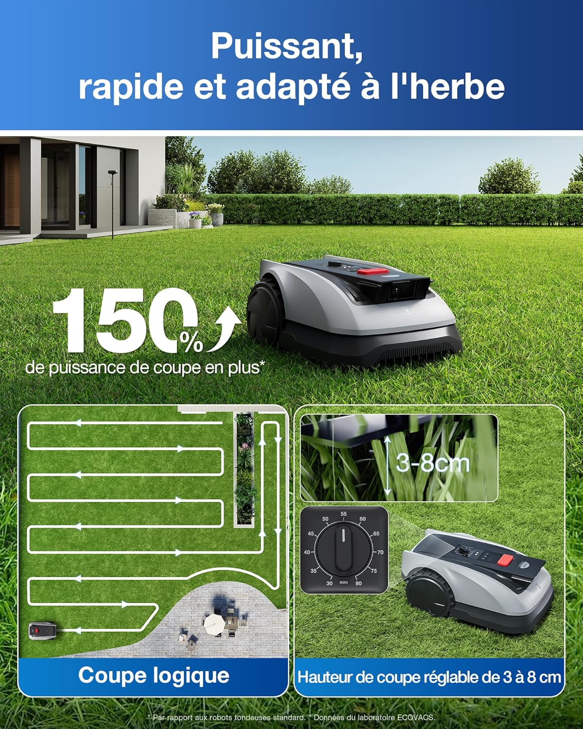 ECOVACS - Goat O600 - 600 m² - RTK+Vision, IA obstacles, applis, O600
