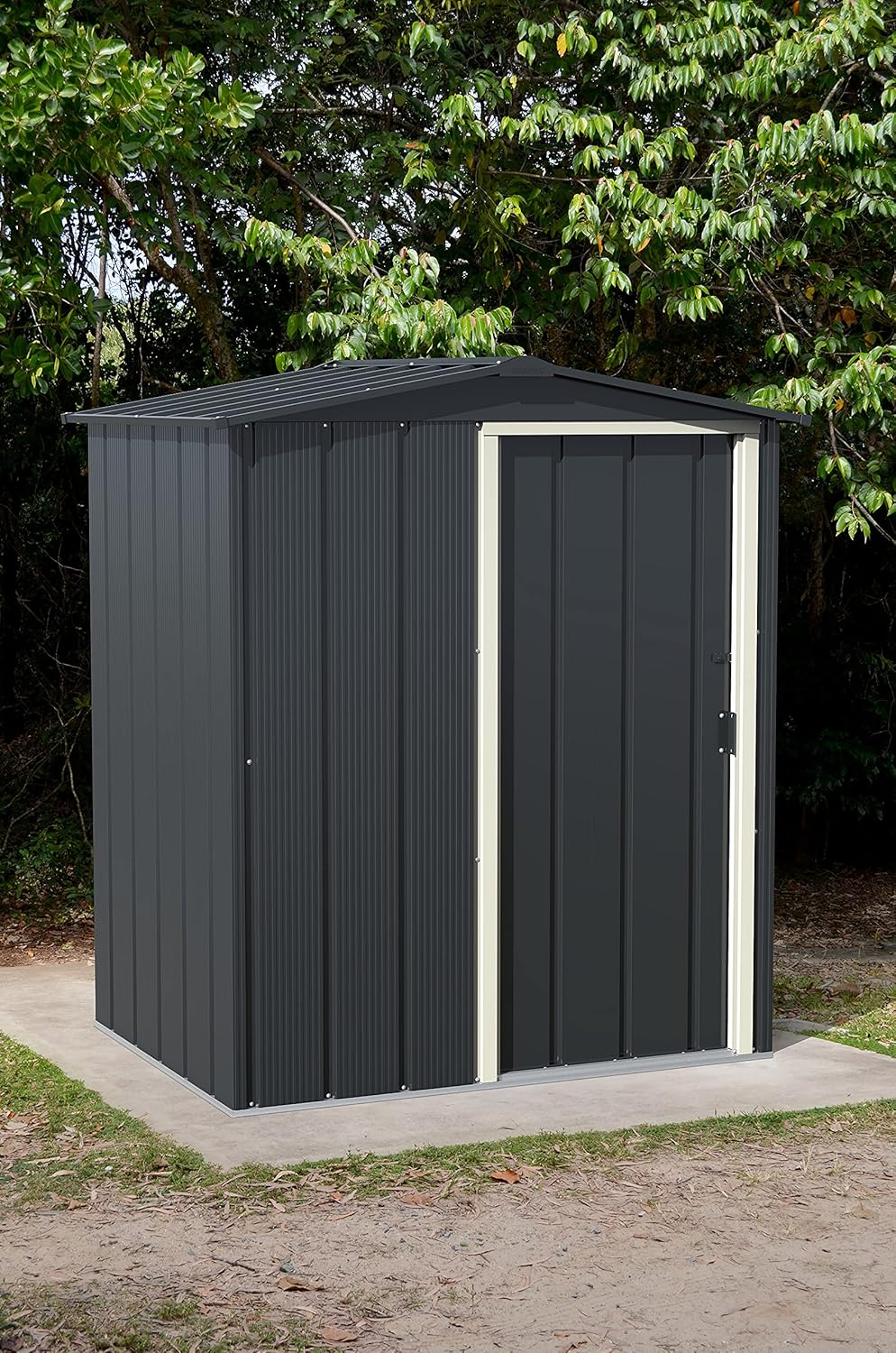 Duramax ECO 5 x 4 (1.56 m²) abri de jardin en métal galvanisé à chaud, Pour stockage d'outils, structure de toit renforcée, sans entretien, anthracite